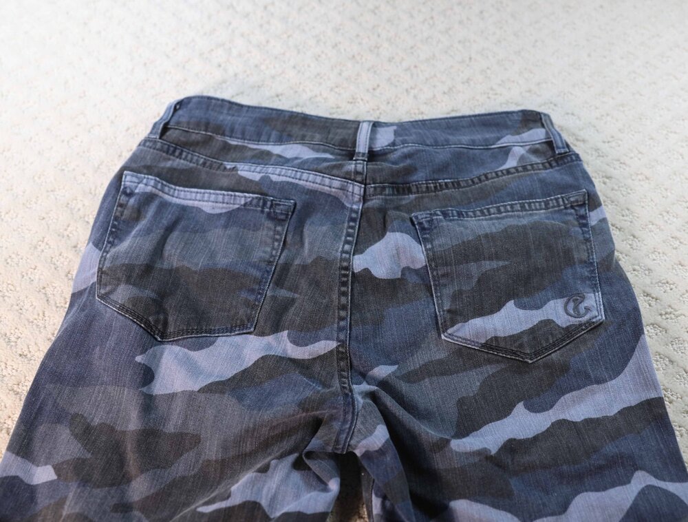 CJ by Cookie Johnson Peace Skinny Jeans Women's Blue Camo Camouflage USA Size 29 - Picture 9 of 10